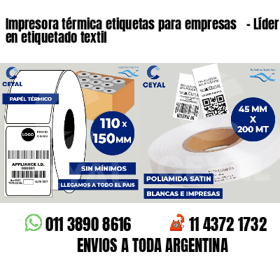 Impresora térmica etiquetas para empresas   - Líder en etiquetado textil