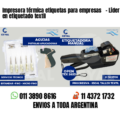 Impresora térmica etiquetas para empresas   - Líder en etiquetado textil
