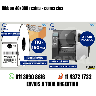 Ribbon 40x300 resina - comercios