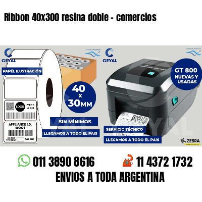 Ribbon 40x300 resina doble - comercios