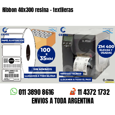 Ribbon 40x300 resina - textileras