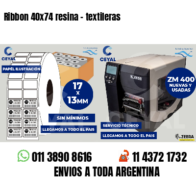 Ribbon 40x74 resina - textileras
