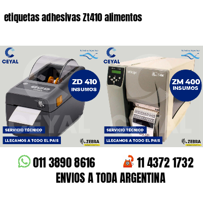 etiquetas adhesivas Zt410 alimentos