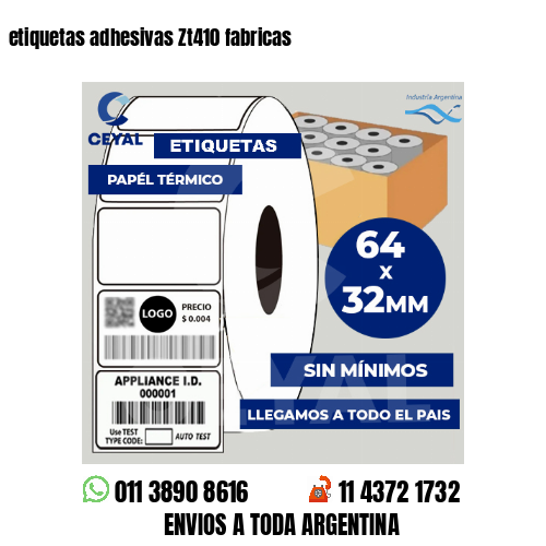 etiquetas adhesivas Zt410 fabricas