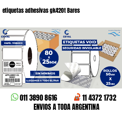 etiquetas adhesivas gk420t Bares