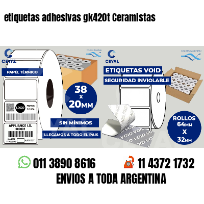 etiquetas adhesivas gk420t Ceramistas