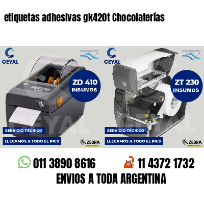 etiquetas adhesivas gk420t Chocolaterías