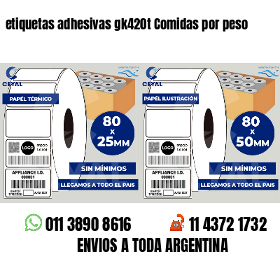 etiquetas adhesivas gk420t Comidas por peso