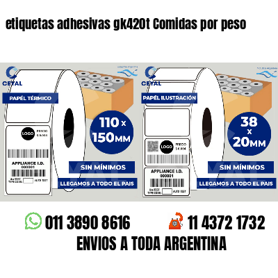 etiquetas adhesivas gk420t Comidas por peso