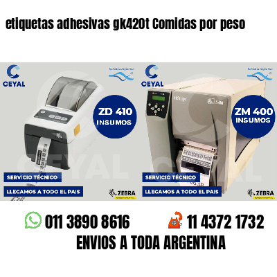 etiquetas adhesivas gk420t Comidas por peso