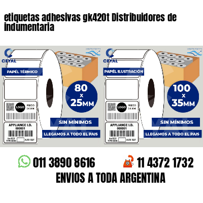etiquetas adhesivas gk420t Distribuidores de indumentaria