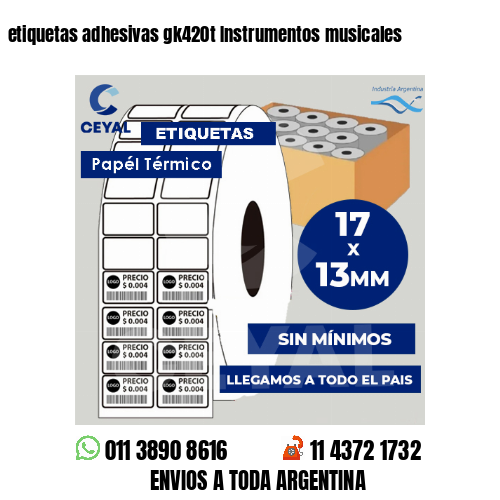 etiquetas adhesivas gk420t Instrumentos musicales