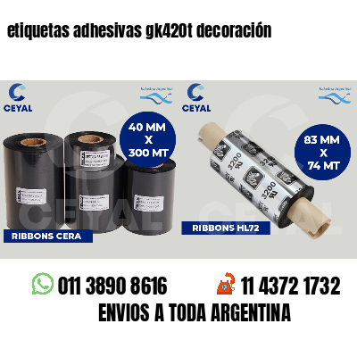 etiquetas adhesivas gk420t decoración