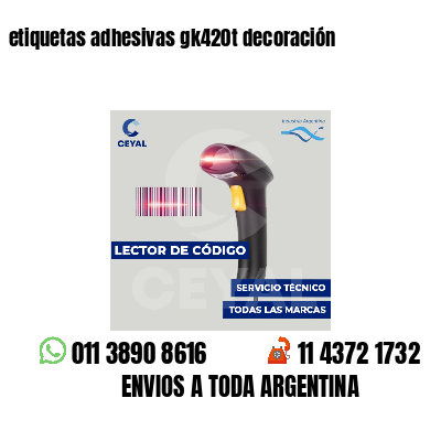 etiquetas adhesivas gk420t decoración