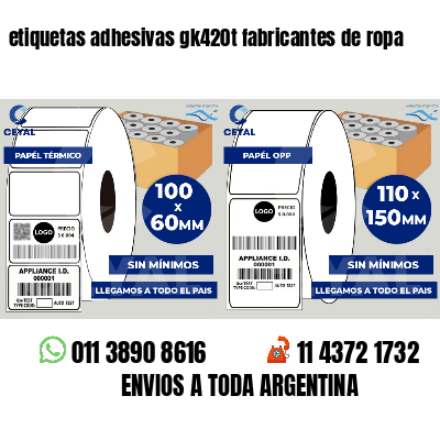 etiquetas adhesivas gk420t fabricantes de ropa