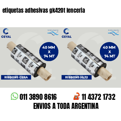 etiquetas adhesivas gk420t lenceria