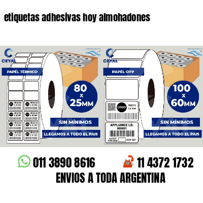 etiquetas adhesivas hoy almohadones