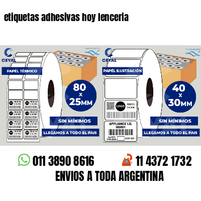 etiquetas adhesivas hoy lenceria