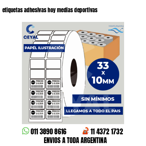 etiquetas adhesivas hoy medias deportivas