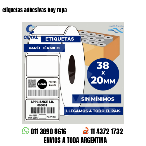 etiquetas adhesivas hoy ropa