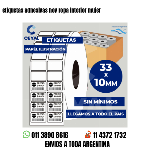 etiquetas adhesivas hoy ropa interior mujer