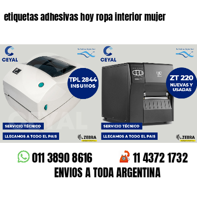 etiquetas adhesivas hoy ropa interior mujer