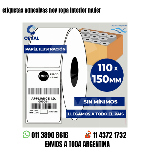 etiquetas adhesivas hoy ropa interior mujer