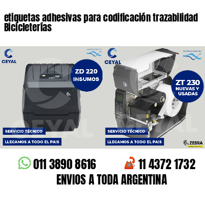 etiquetas adhesivas para codificación trazabilidad Bicicleterías