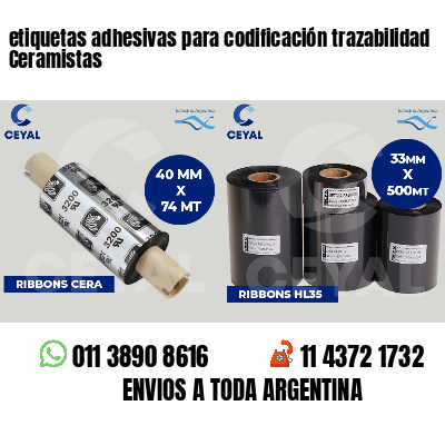 etiquetas adhesivas para codificación trazabilidad Ceramistas