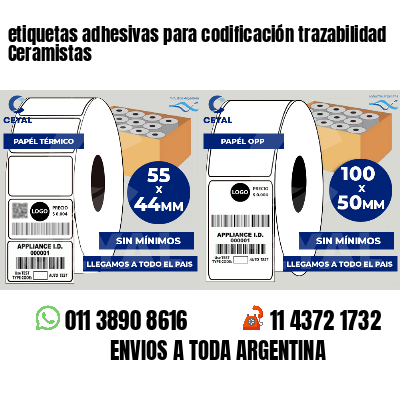 etiquetas adhesivas para codificación trazabilidad Ceramistas