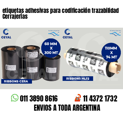 etiquetas adhesivas para codificación trazabilidad Cerrajerías