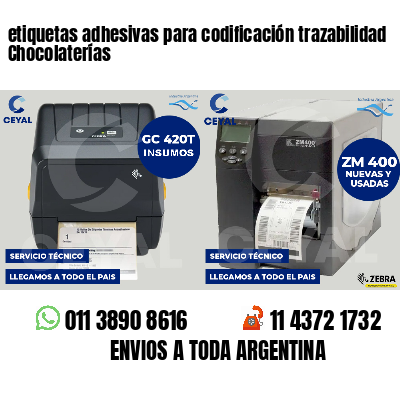 etiquetas adhesivas para codificación trazabilidad Chocolaterías