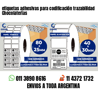 etiquetas adhesivas para codificación trazabilidad Chocolaterías