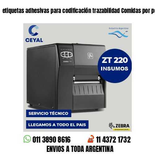 etiquetas adhesivas para codificación trazabilidad Comidas por peso