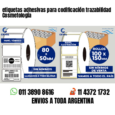 etiquetas adhesivas para codificación trazabilidad Cosmetología