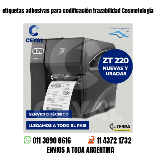etiquetas adhesivas para codificación trazabilidad Cosmetología