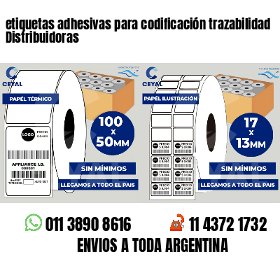 etiquetas adhesivas para codificación trazabilidad Distribuidoras