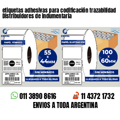 etiquetas adhesivas para codificación trazabilidad Distribuidores de indumentaria
