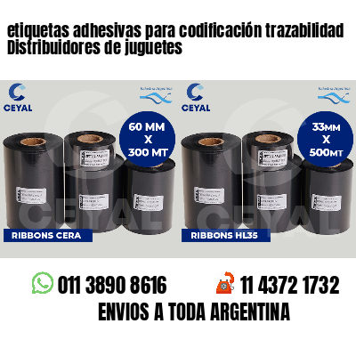 etiquetas adhesivas para codificación trazabilidad Distribuidores de juguetes