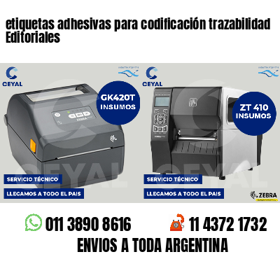 etiquetas adhesivas para codificación trazabilidad Editoriales