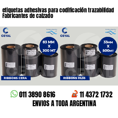 etiquetas adhesivas para codificación trazabilidad Fabricantes de calzado