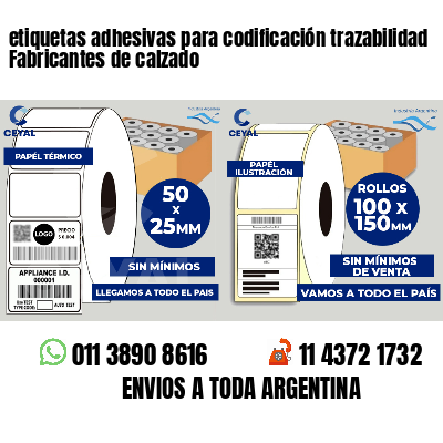 etiquetas adhesivas para codificación trazabilidad Fabricantes de calzado