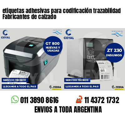 etiquetas adhesivas para codificación trazabilidad Fabricantes de calzado