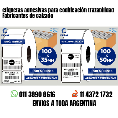 etiquetas adhesivas para codificación trazabilidad Fabricantes de calzado