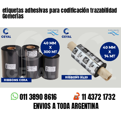 etiquetas adhesivas para codificación trazabilidad Gomerías