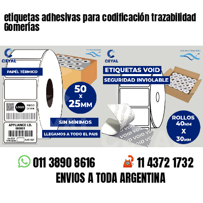 etiquetas adhesivas para codificación trazabilidad Gomerías
