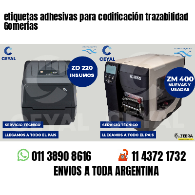 etiquetas adhesivas para codificación trazabilidad Gomerías