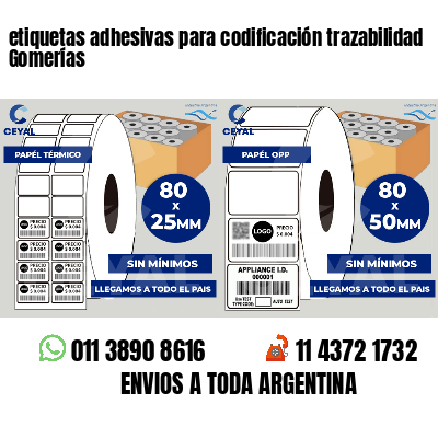 etiquetas adhesivas para codificación trazabilidad Gomerías