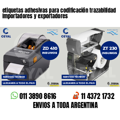etiquetas adhesivas para codificación trazabilidad Importadores y exportadores
