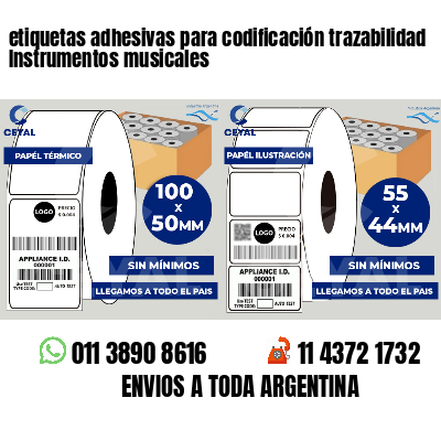 etiquetas adhesivas para codificación trazabilidad Instrumentos musicales